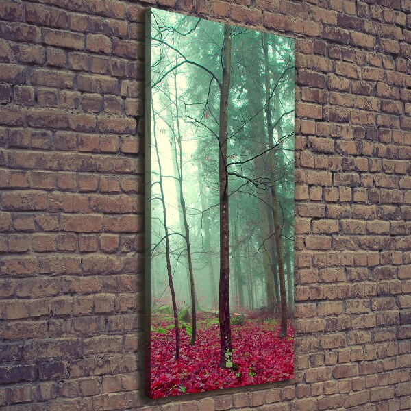 Stampa quadro su tela verticale Foresta in autunno