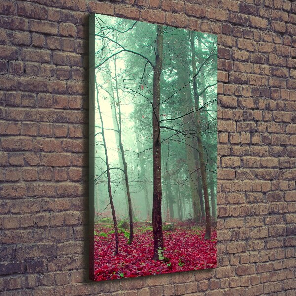 Stampa quadro su tela verticale Foresta in autunno