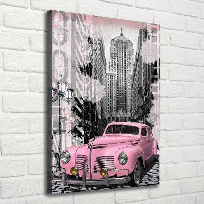 Quadro su tela canvas verticale Auto rosa