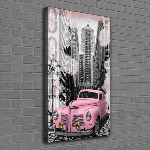 Quadro su tela canvas verticale Auto rosa