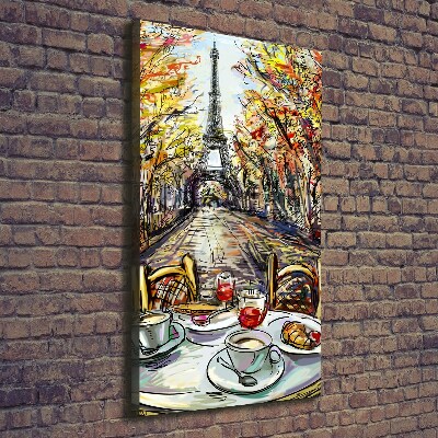Stampa quadro su tela verticale Colazione a Parigi