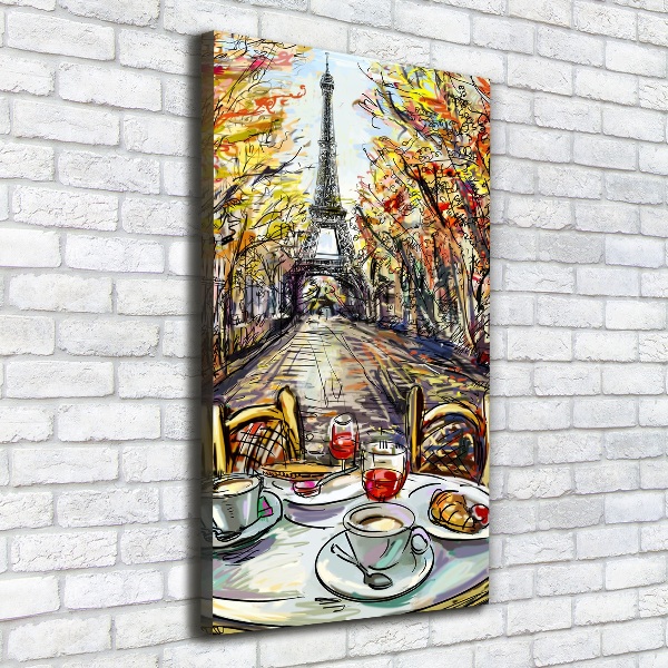 Stampa quadro su tela verticale Colazione a Parigi