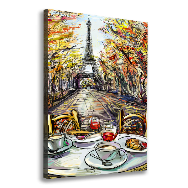 Stampa quadro su tela verticale Colazione a Parigi