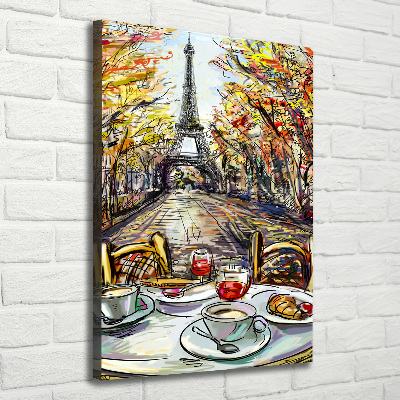 Stampa quadro su tela verticale Colazione a Parigi