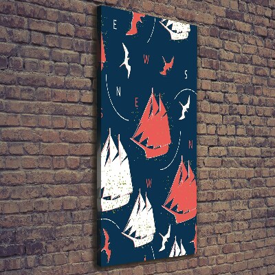 Quadro su tela canvas verticale Navi uccelli marini