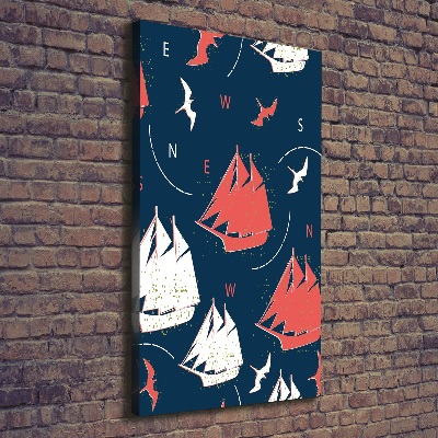 Quadro su tela canvas verticale Navi uccelli marini