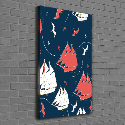 Quadro su tela canvas verticale Navi uccelli marini