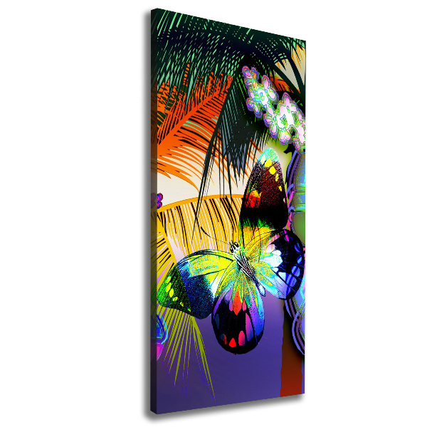 Quadro su tela canvas verticale Fiori colorati