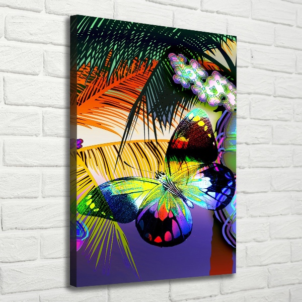 Quadro su tela canvas verticale Fiori colorati