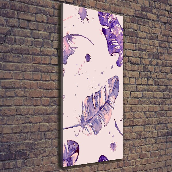 Quadro foto su tela verticale Piume