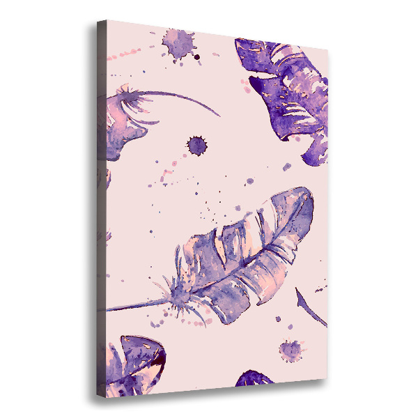 Quadro foto su tela verticale Piume