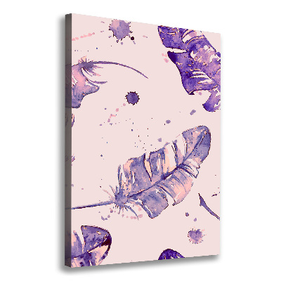 Quadro foto su tela verticale Piume