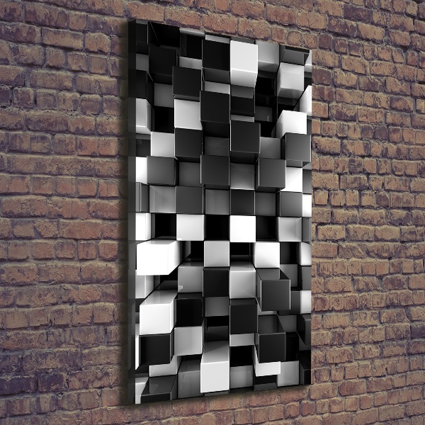 Quadro su tela canvas verticale Astrazione cubica