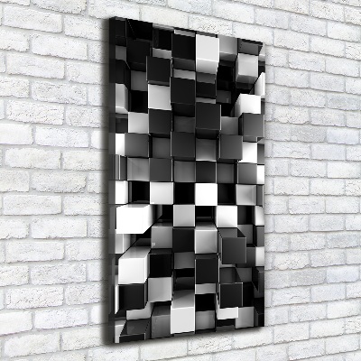 Quadro su tela canvas verticale Astrazione cubica