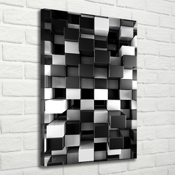 Quadro su tela canvas verticale Astrazione cubica
