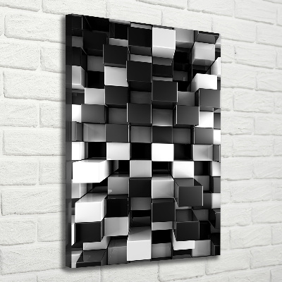 Quadro su tela canvas verticale Astrazione cubica