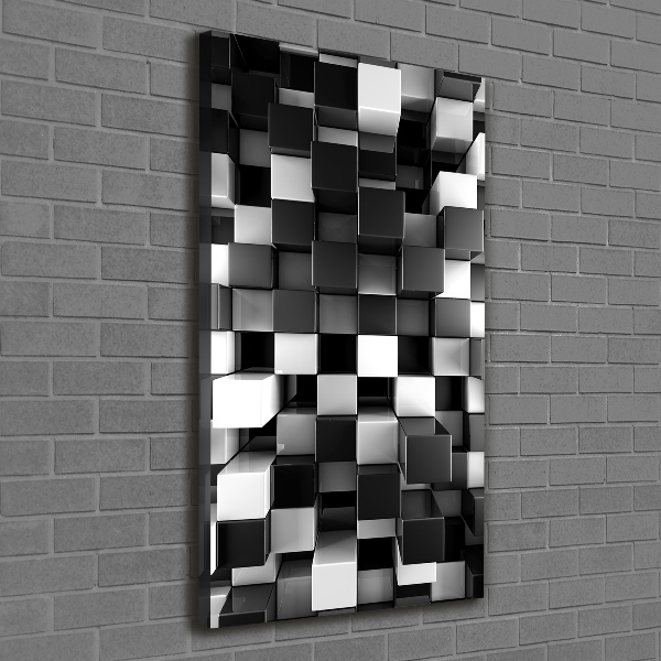 Quadro su tela canvas verticale Astrazione cubica