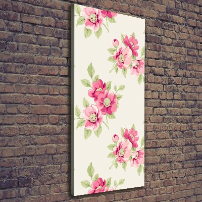 Stampa quadro su tela verticale Fiori rosa