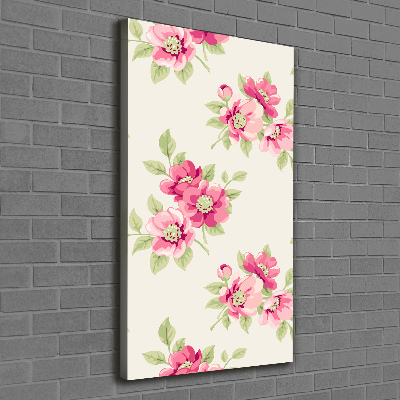 Stampa quadro su tela verticale Fiori rosa