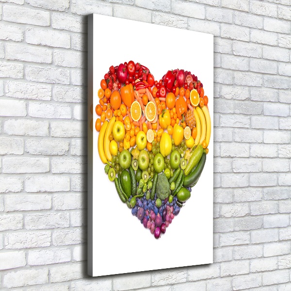 Quadro su tela canvas verticale Cuore di frutta