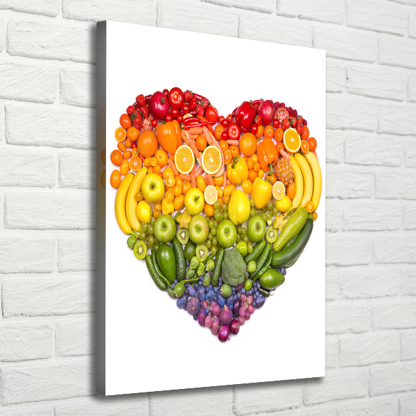 Quadro su tela canvas verticale Cuore di frutta