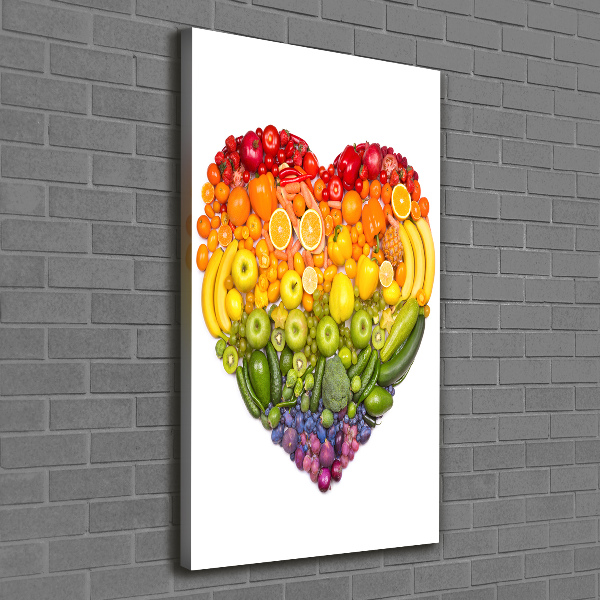 Quadro su tela canvas verticale Cuore di frutta