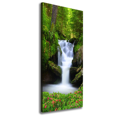 Quadro foto su tela verticale Cascata nella foresta