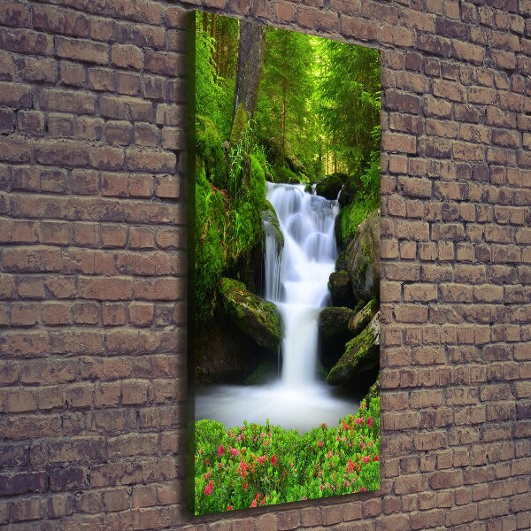 Quadro foto su tela verticale Cascata nella foresta