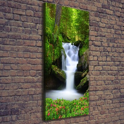 Quadro foto su tela verticale Cascata nella foresta