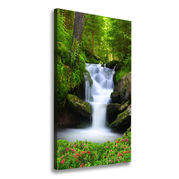 Quadro foto su tela verticale Cascata nella foresta
