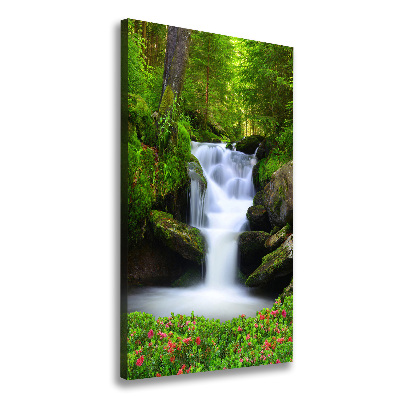 Quadro foto su tela verticale Cascata nella foresta