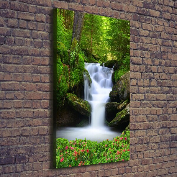 Quadro foto su tela verticale Cascata nella foresta