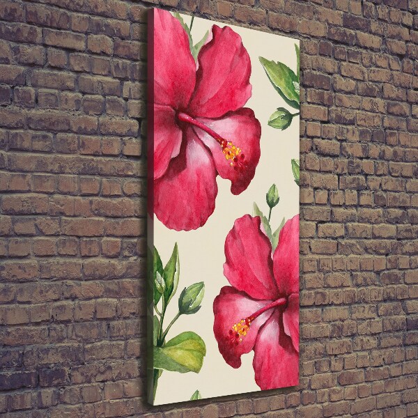Quadro su tela canvas verticale Fiori hawaiani