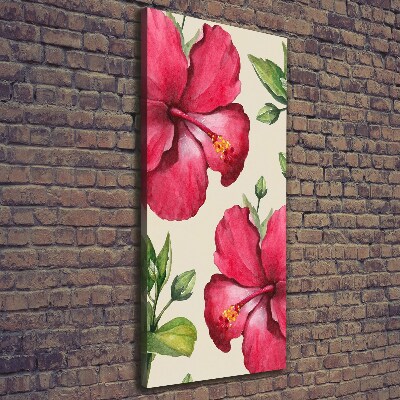 Quadro su tela canvas verticale Fiori hawaiani