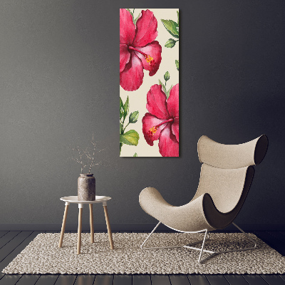 Quadro su tela canvas verticale Fiori hawaiani