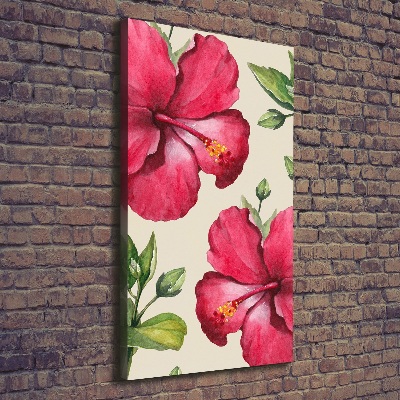 Quadro su tela canvas verticale Fiori hawaiani