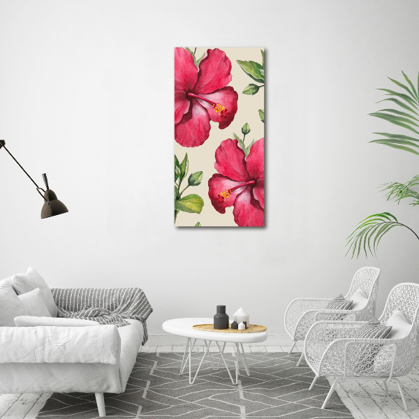 Quadro su tela canvas verticale Fiori hawaiani