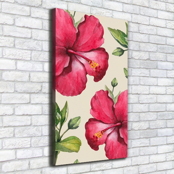 Quadro su tela canvas verticale Fiori hawaiani