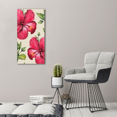 Quadro su tela canvas verticale Fiori hawaiani