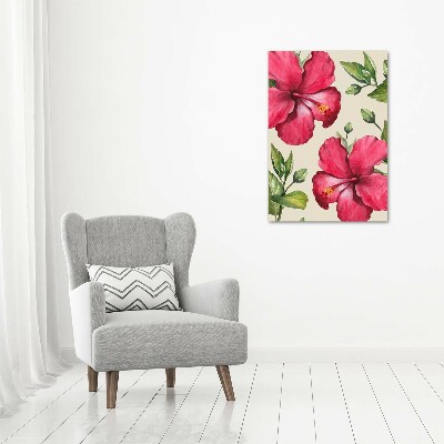 Quadro su tela canvas verticale Fiori hawaiani