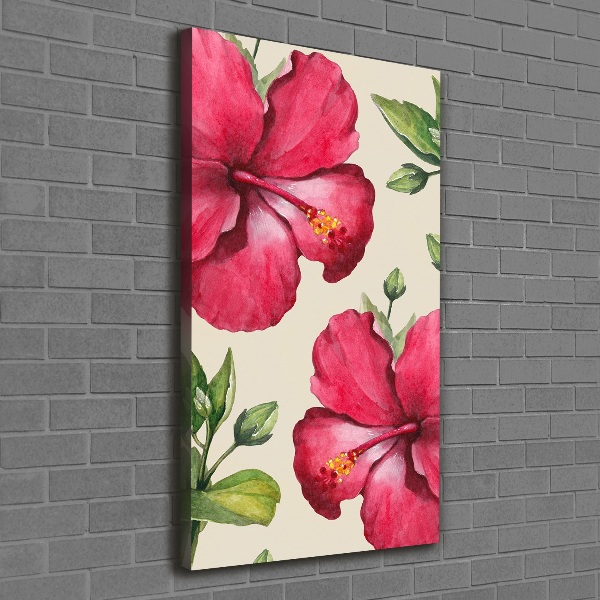 Quadro su tela canvas verticale Fiori hawaiani