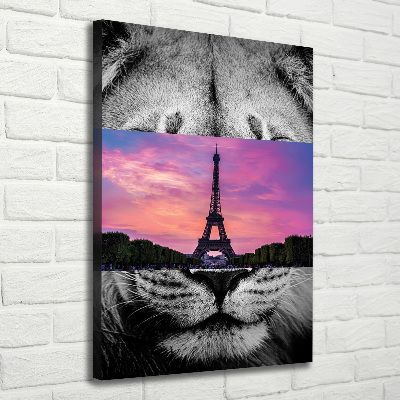 Quadro foto su tela verticale Torre Eiffel Parigi