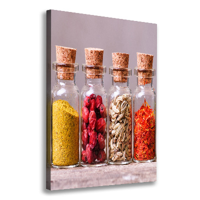 Quadro foto su tela verticale Spezie colorate