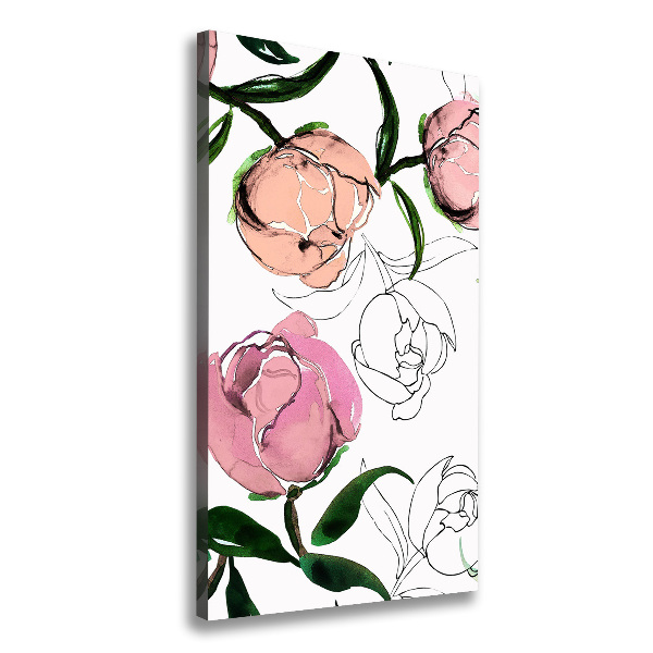 Stampa quadro su tela verticale Peonie