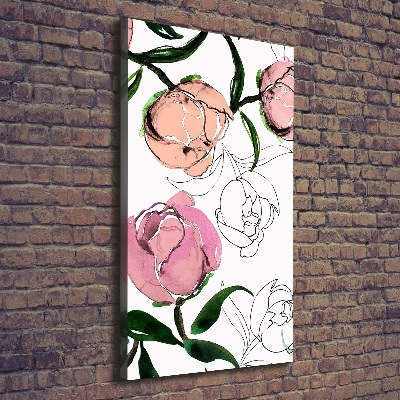 Stampa quadro su tela verticale Peonie