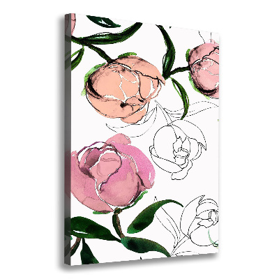 Stampa quadro su tela verticale Peonie