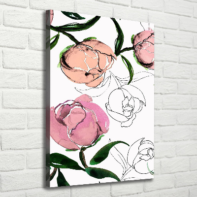 Stampa quadro su tela verticale Peonie