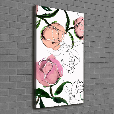 Stampa quadro su tela verticale Peonie