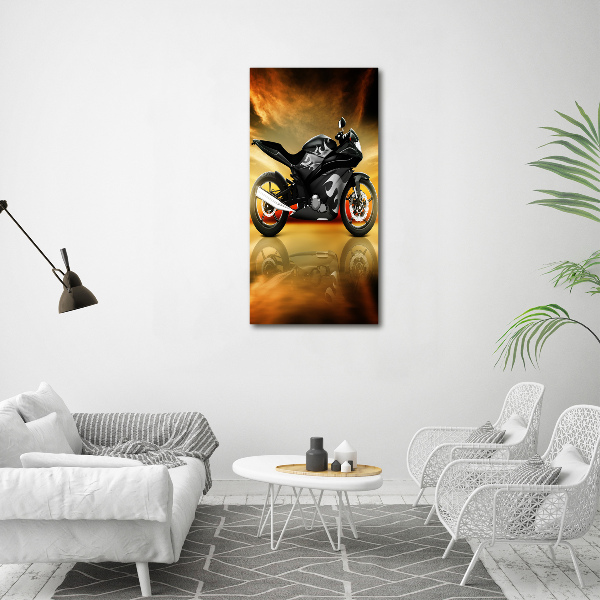 Quadro foto su tela verticale Motocicletta