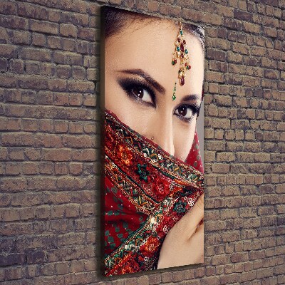 Quadro foto su tela verticale Donna indiana